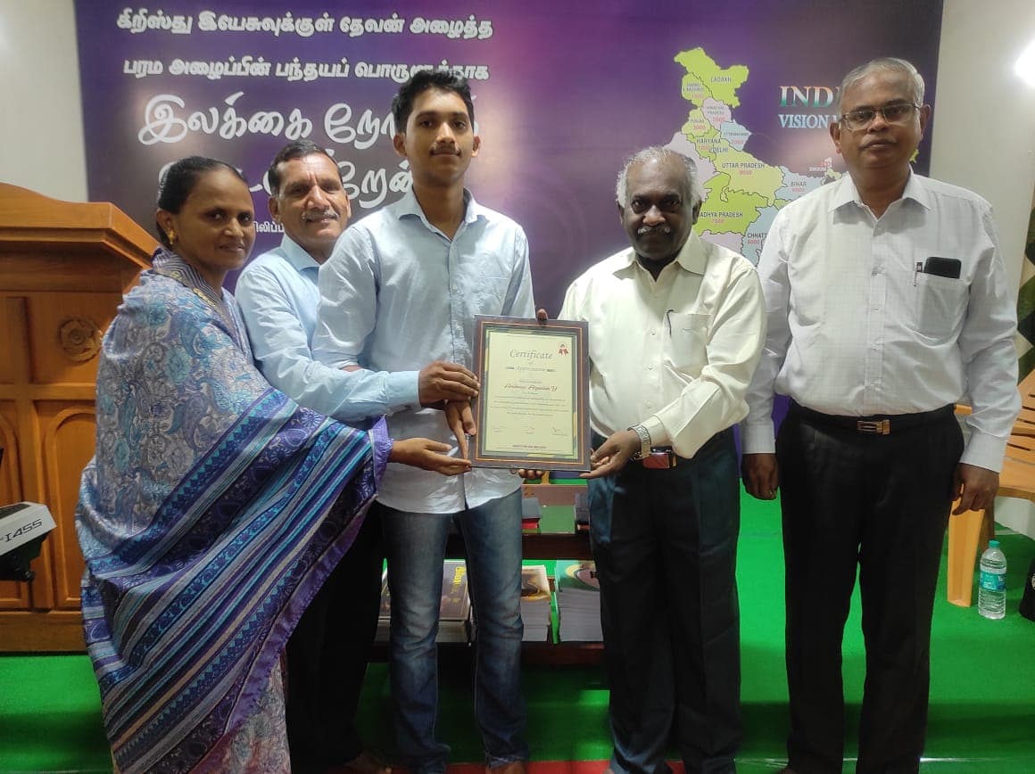 Award for missionary kids who scored above 90 -boys
