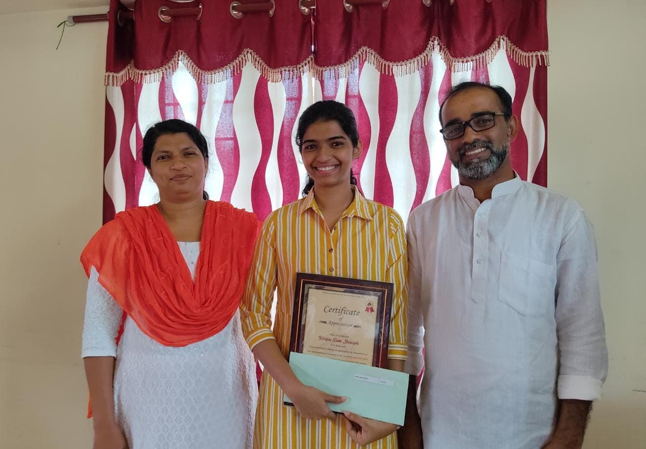Award for missionary kids who scored above 90 percentage in govt. exam