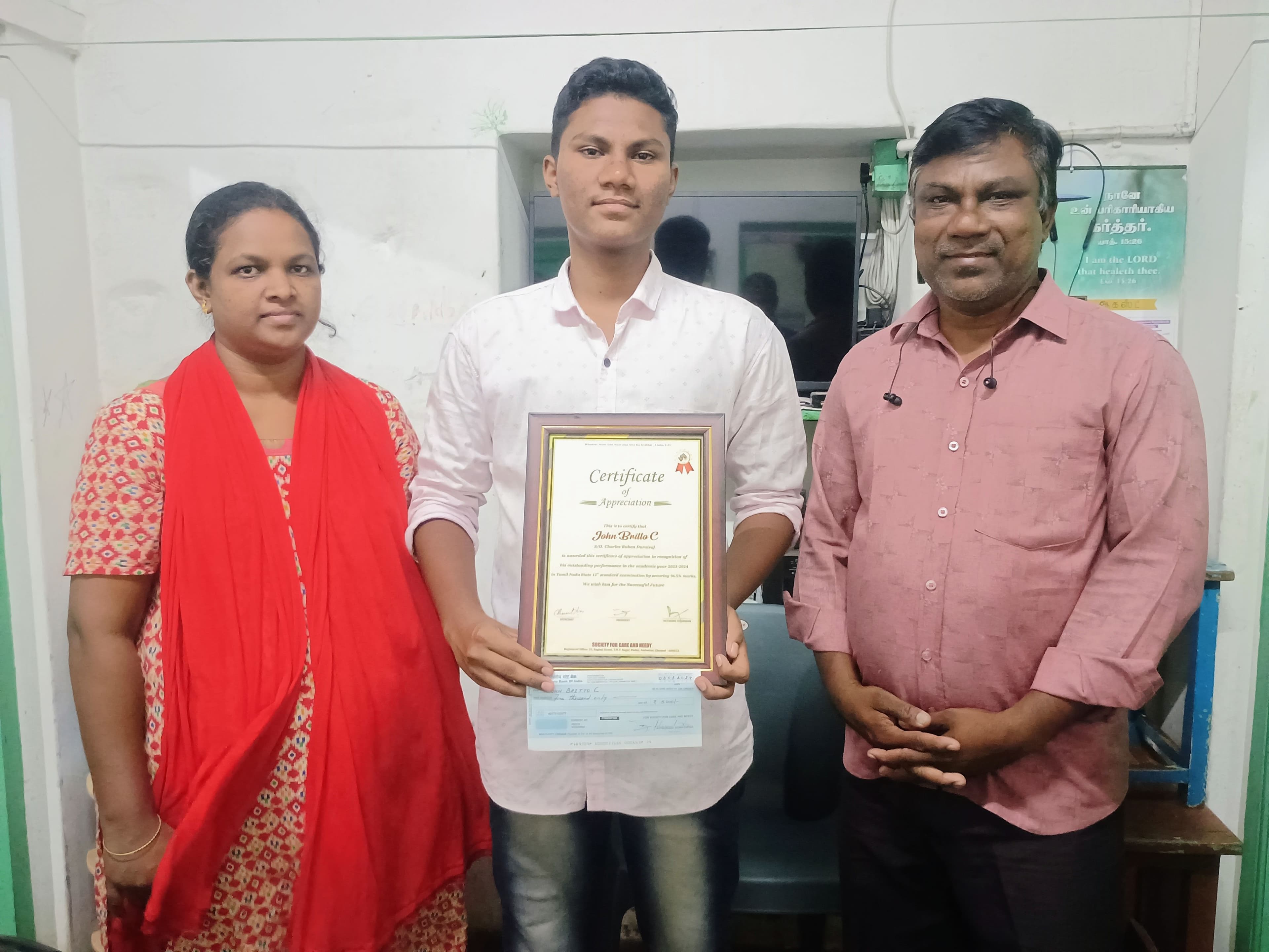 Award for missionary kids who scored above 90 percent in govt exam 2